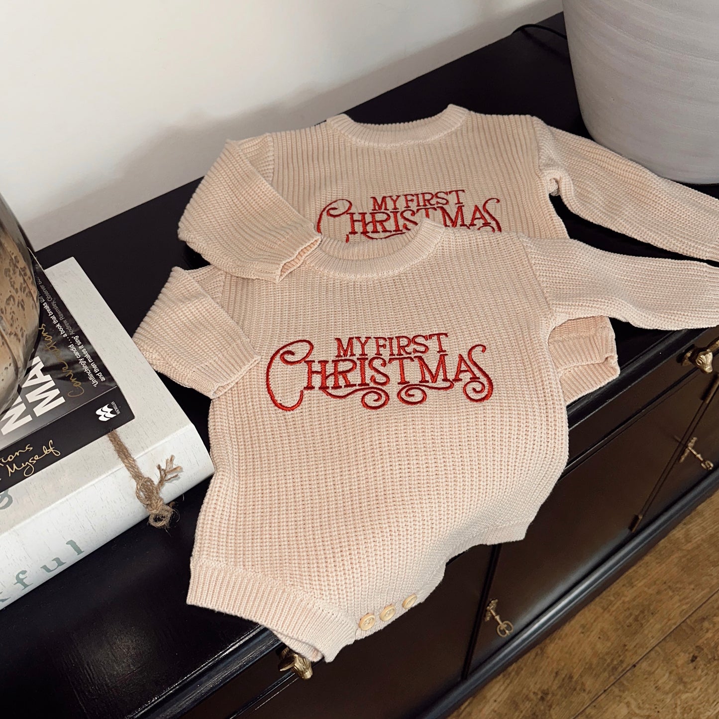 My First Christmas Knit Romper