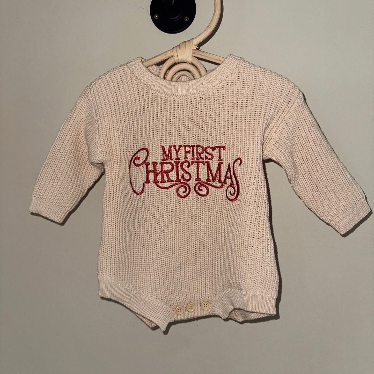 My First Christmas Knit Romper