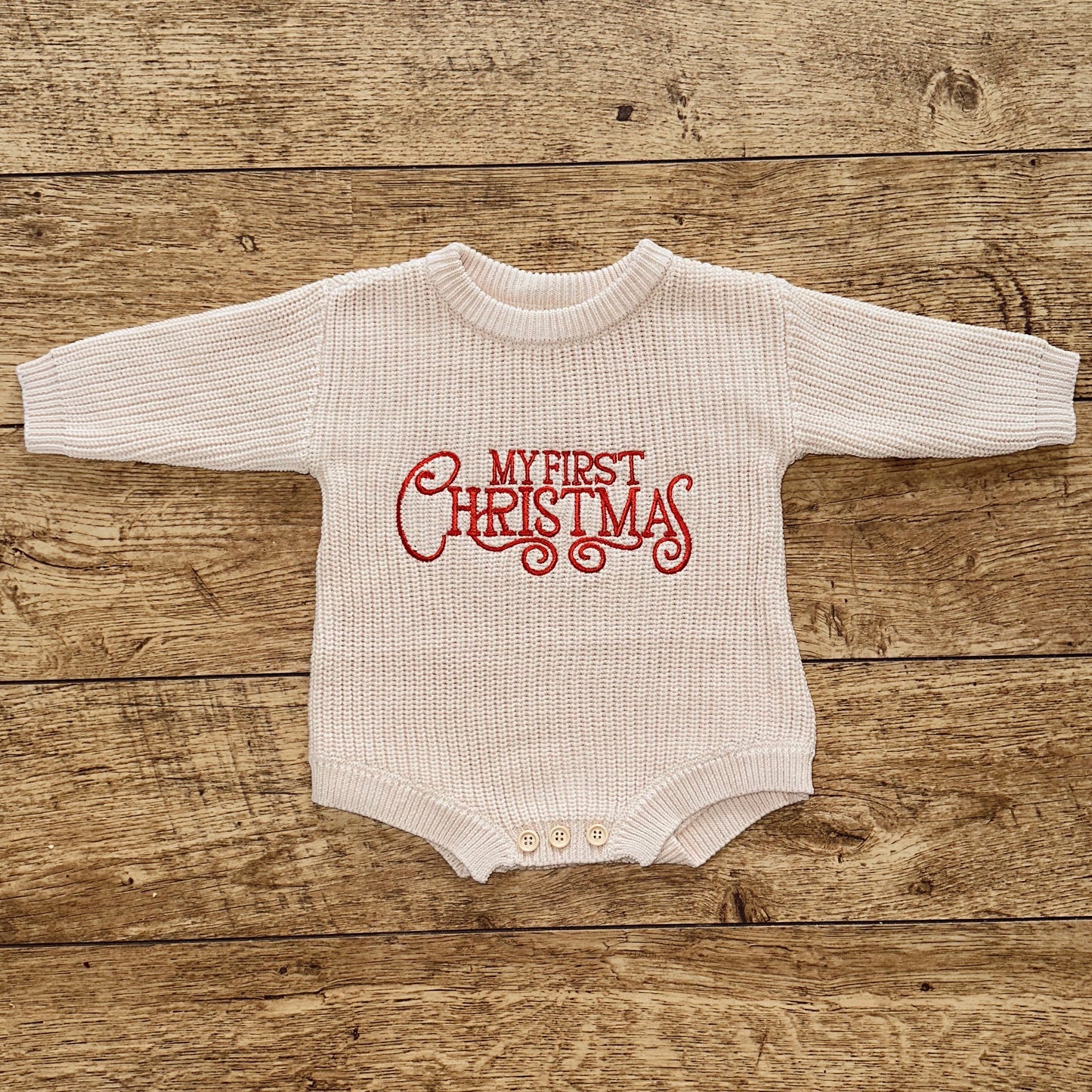 My First Christmas Knit Romper
